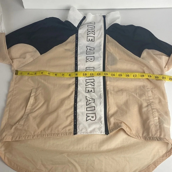 2/$25 White black cream Nike air hoodless lightweight coat zip  up jacket sz M - Picture 3 of 10